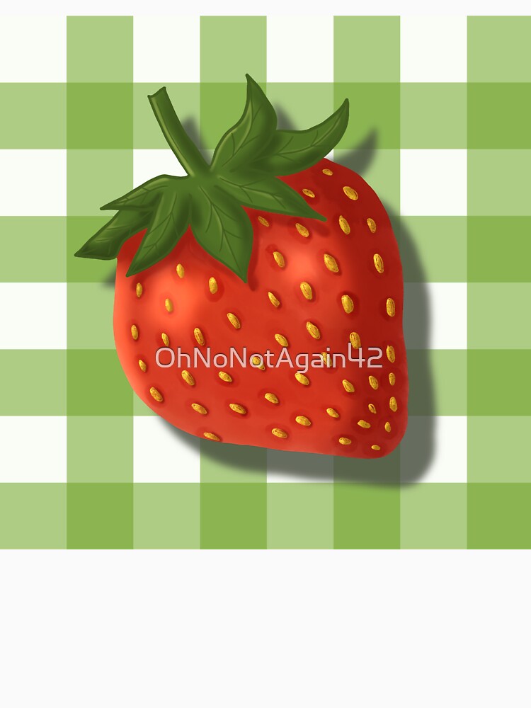 Strawberry on green gingham - French country floral by OhNoNotAgain42