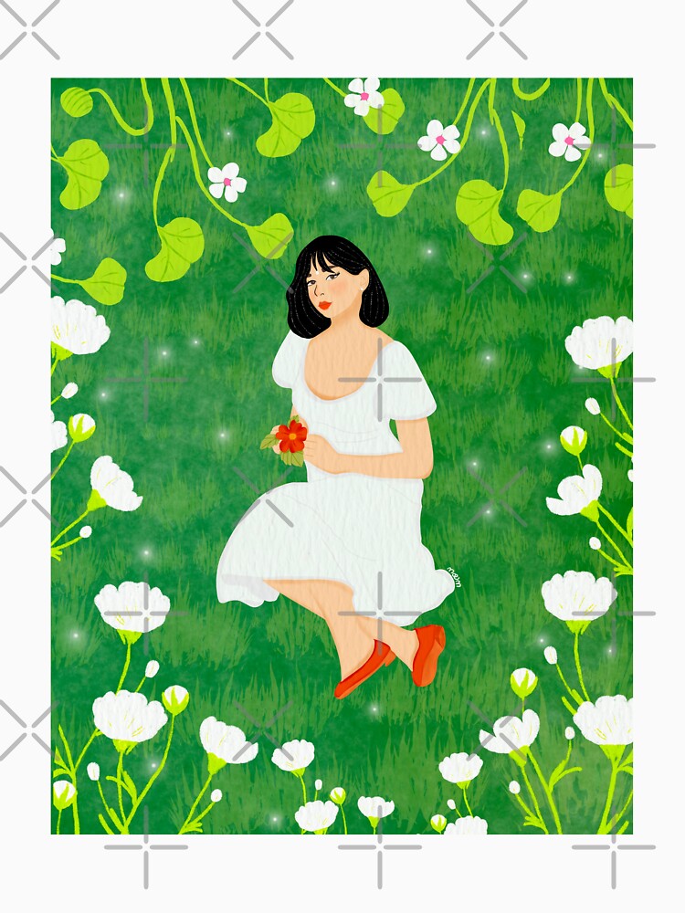 Woman Enjoying Picnic Cottagecore Digital Illustration by NAYANA S KUMAR