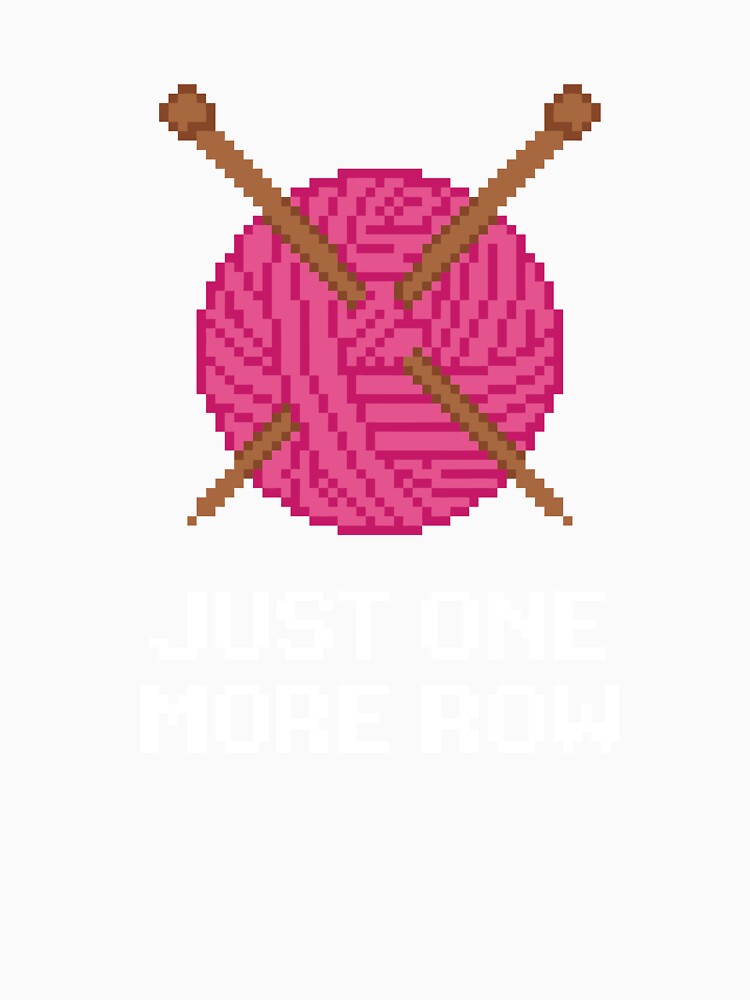 Retro Pixel Art Pink Yarn Ball & Knitting Needles by artistastshirt