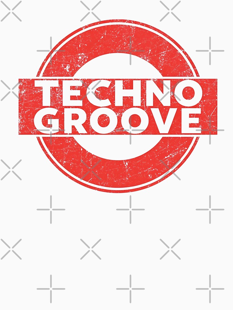 Techno Groove Sticker – Minimal Tech Underground Design by |TRSSHOP|