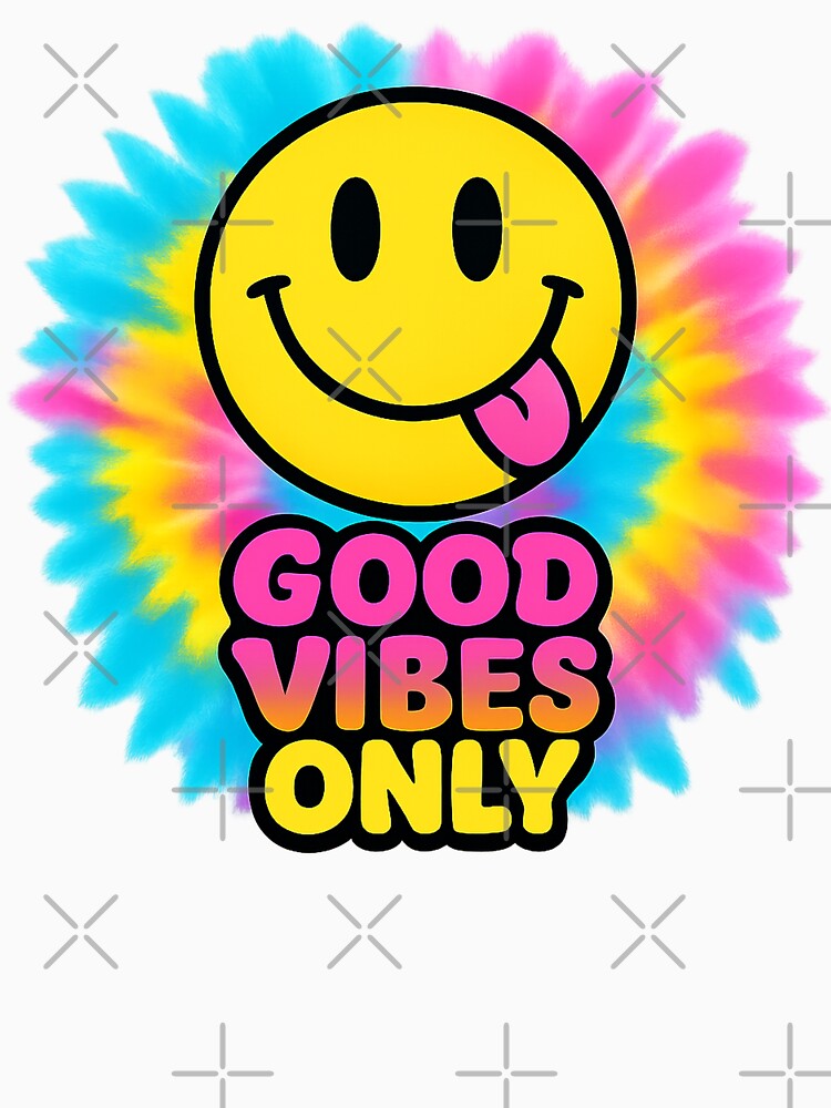 Good Vibes Only – Acid Smiley on Neon Tie-Dye by FTS-Studio
