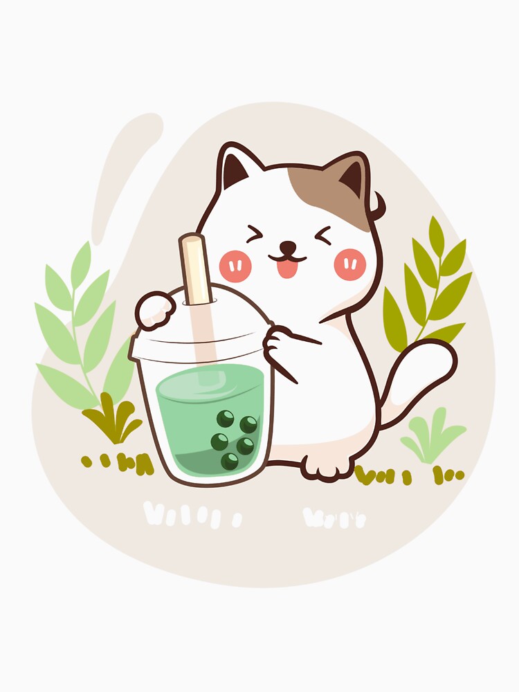 Cute Matcha Boba Cat – Kawaii Tea Lover Shirt by Kasad