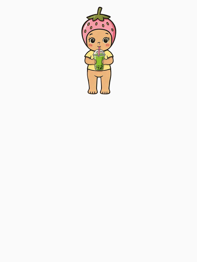 Matcha lover angel baby cute strawberry design by elenasedit