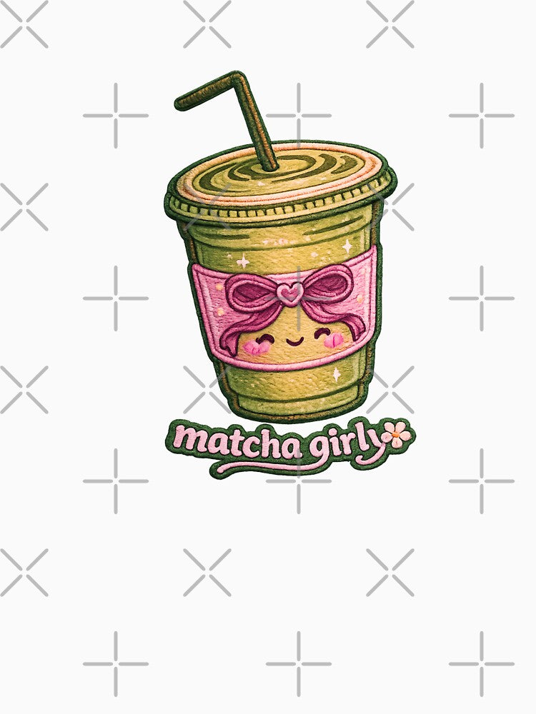 Just a Matcha Girly – Cute Coquette Style Matcha Tea by Artistusha