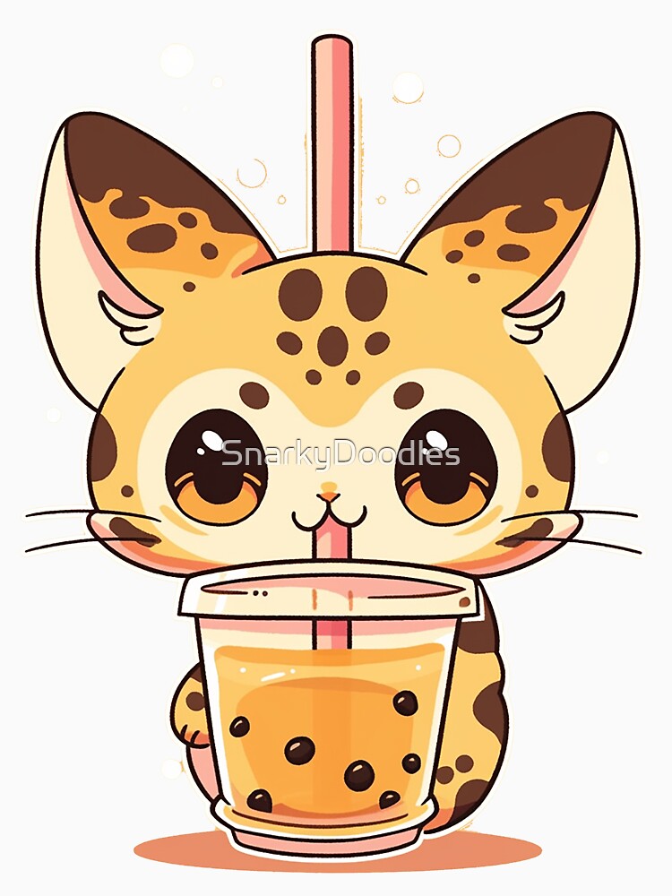 Bubble Tea Neko - Peach Tapioca Pearls by SnarkyDoodles
