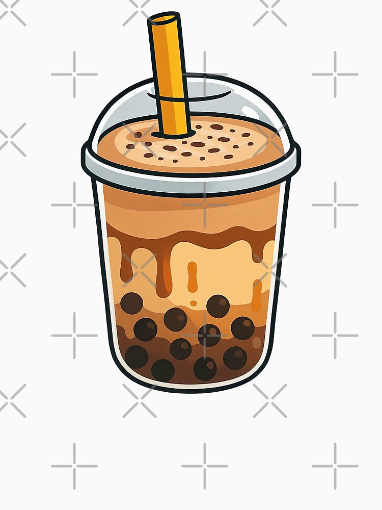 Brown Sugar Bubble Tea Cartoon Drink by ArtfulWeave