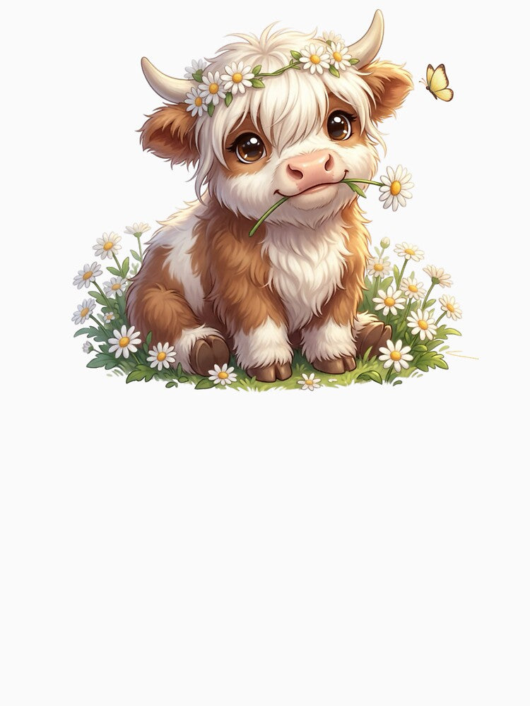 Moo In Bloom Baby Highland Cow Daisy Crown by HumTumMe