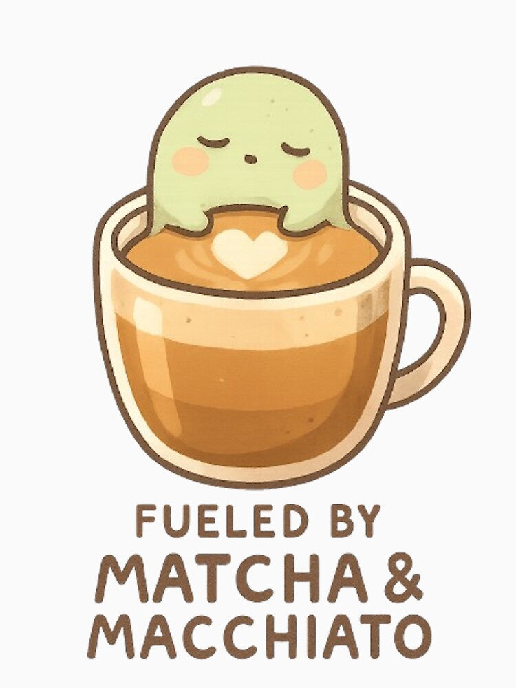 Cute Matcha Macchiato Creature – Cozy Coffee Lover Gift for Tea Fans by kakaworld