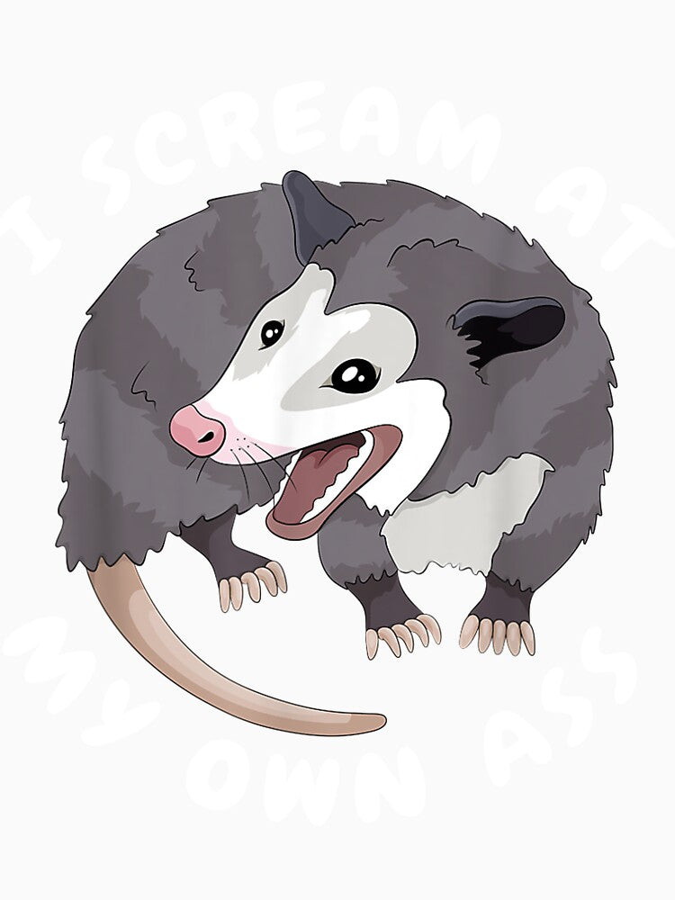 Funny Possum I scream At My Own Ass Trash Cat Opossum Meme by JanelAmico