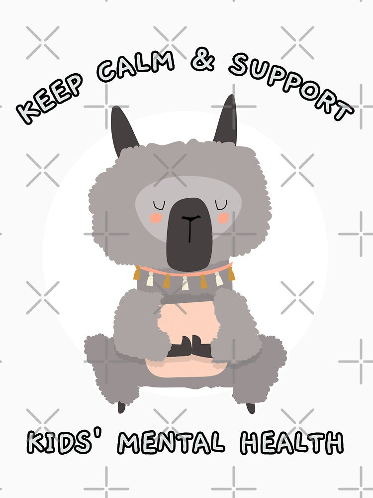 Keep Calm and Support Kids’ Mental Health Cute Llama by Winter--Flowers