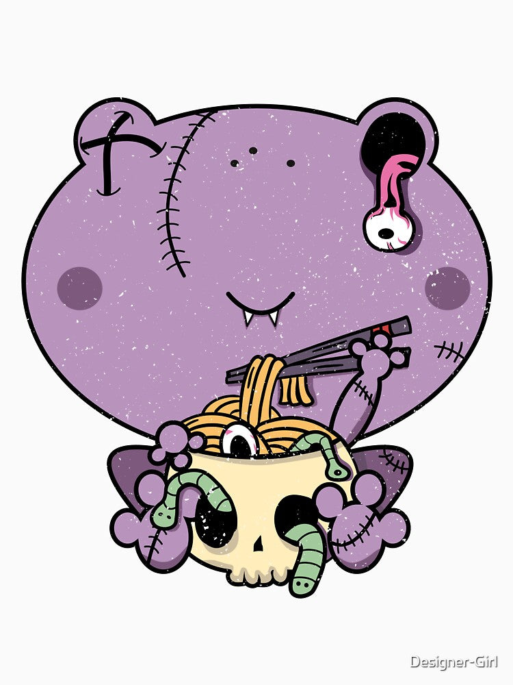 Kawaii Pastel Goth Cute Creepy Frog Eating Ramen by Designer-Girl