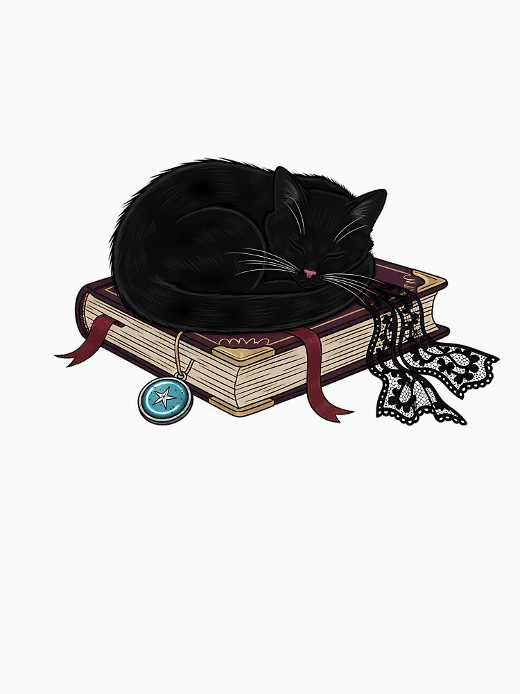 Cool Blue Spellbook Cat by IllumeInk