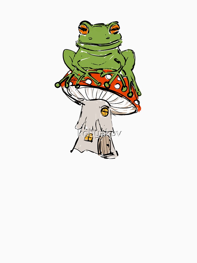 happy frog on fly agaric by kobyakov