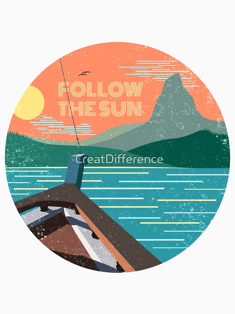 Sun Sailboat Sea Sunset Adventure Mountains Wanderlust by CreatDifference
