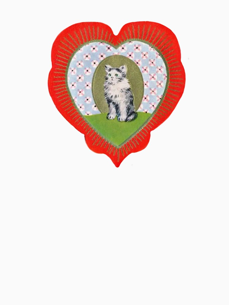Coquette Vintage Cat Heart by Pixiedrop