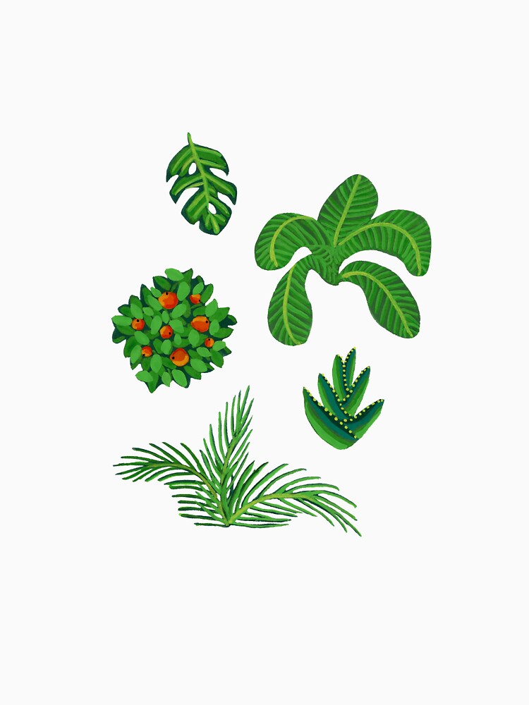 Little Gouache Tropical Plants by paintedpansy