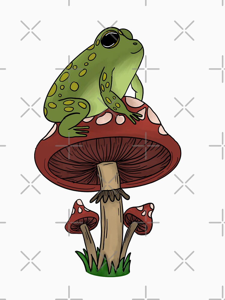 Frog on a Mushroom by WrensDgtDesigns