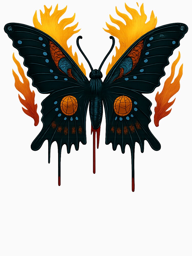 Flame Moth Occult Dark Fantasy Artwork by CottonandQuill