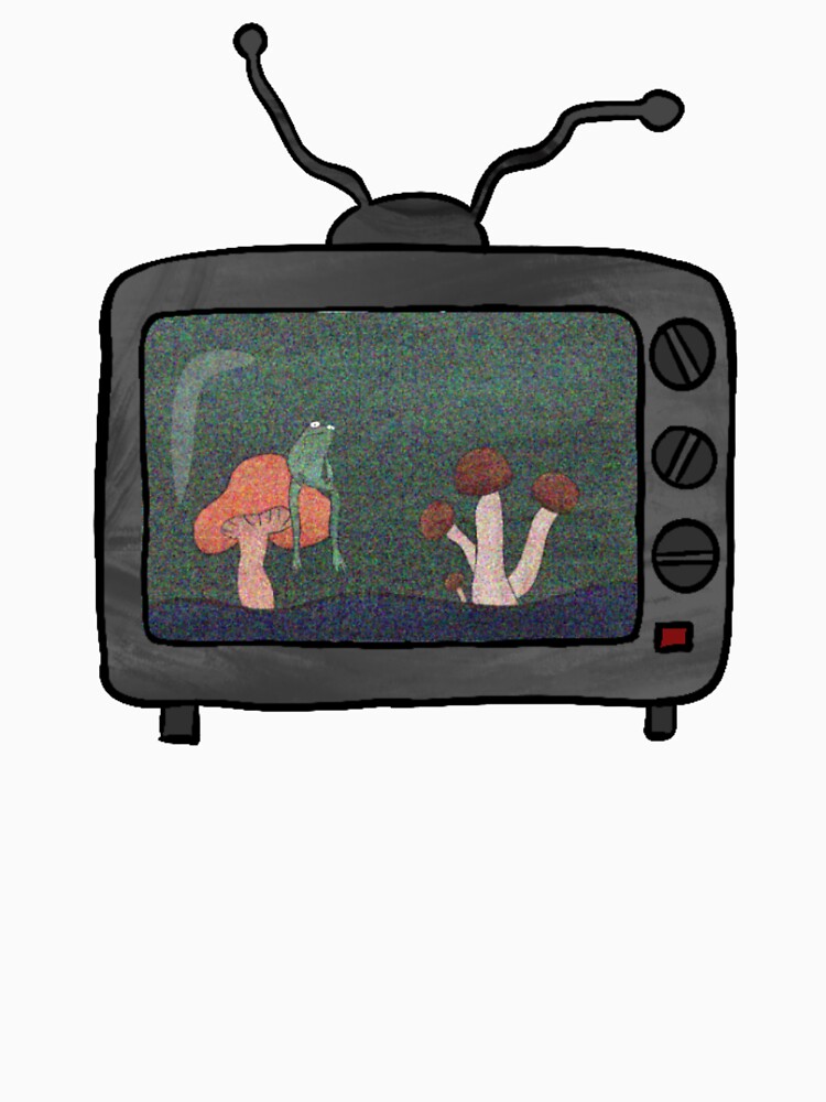 Frog Sitting on Mushroom on TV by relizabeth2000