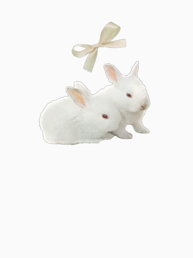 Coquette bunnies with ribbon by Pixiedrop