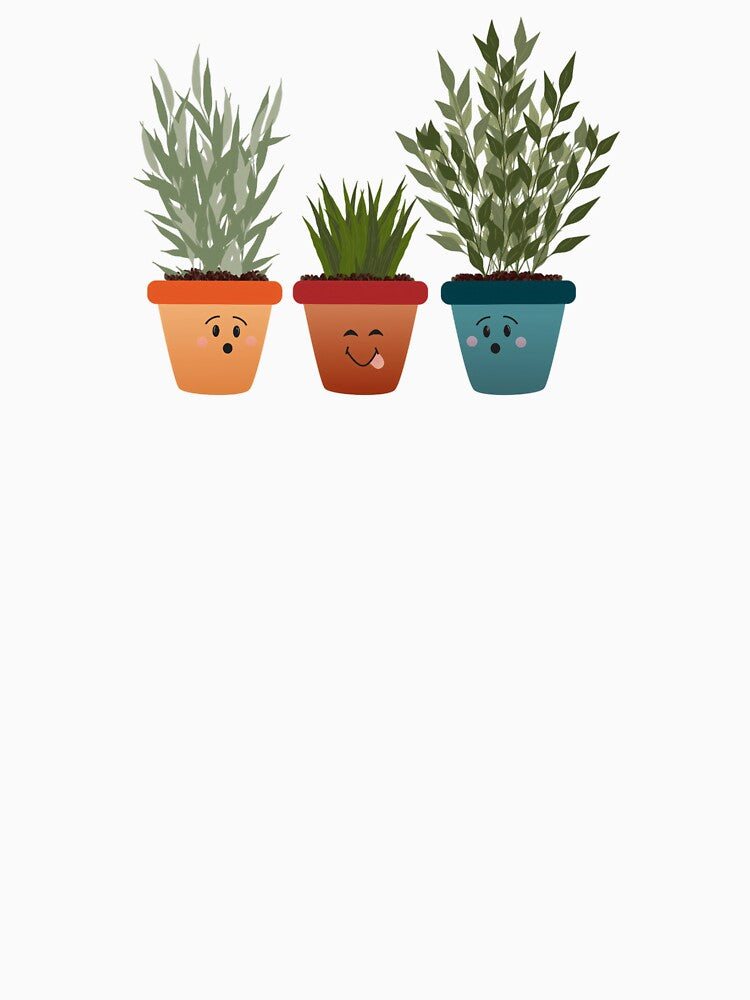 Cute Kawaii Potted Plants Trio - Funny Succulent Characters by Valeriia_Isaieva
