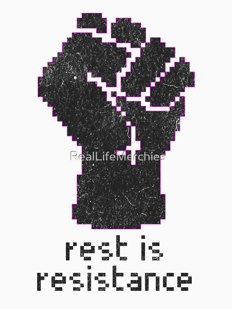 Chronic Illness Shirt Rest Is Resistance 8-Bit Pixel Art Chronic Illness Humor Spoonie Life Invisible Illness by RealLifeMerchies