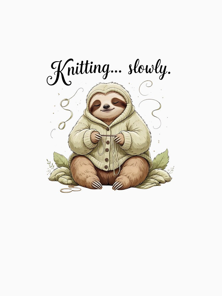 Knitting Slowly Funny Sloth Knitter Crochet Gift by AQUILAKREO