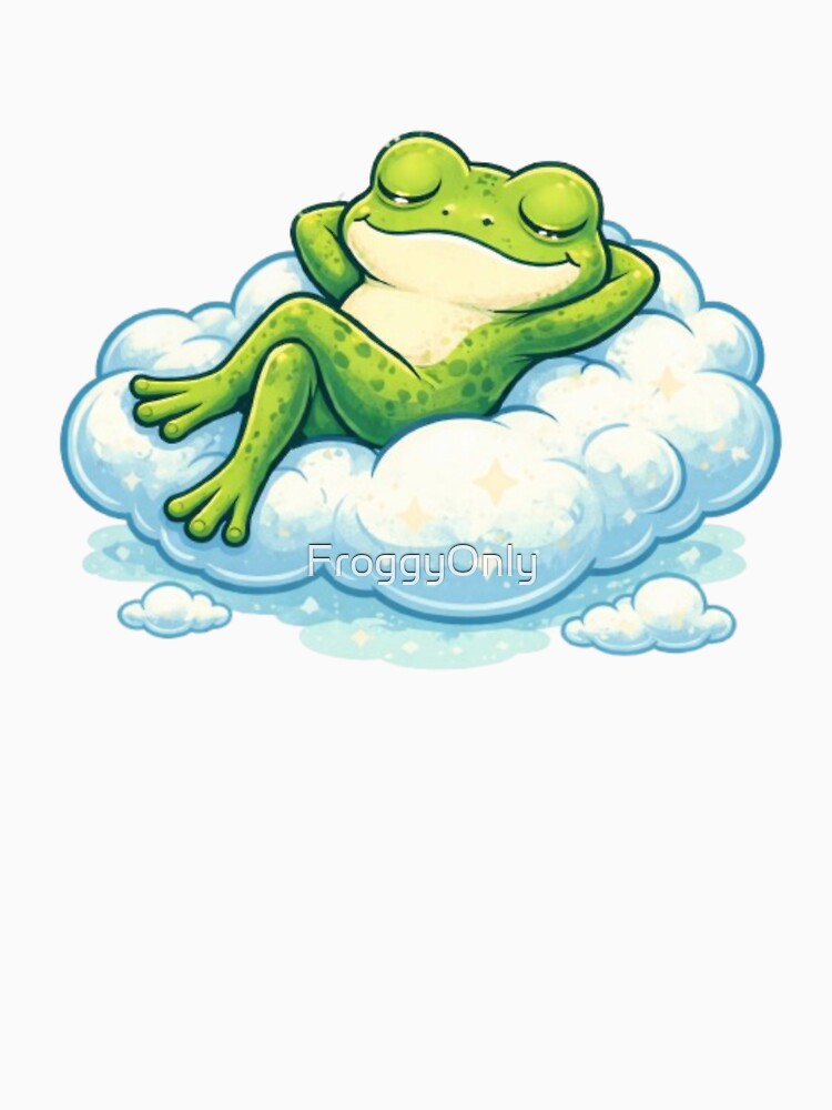 Relaxing frog on a soft cloud by FroggyOnly