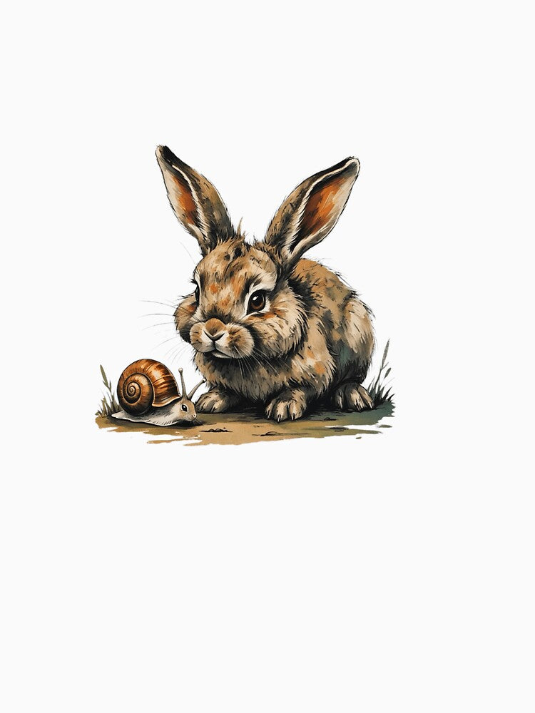 Bunny and Snail Illustration by AQUILAKREO