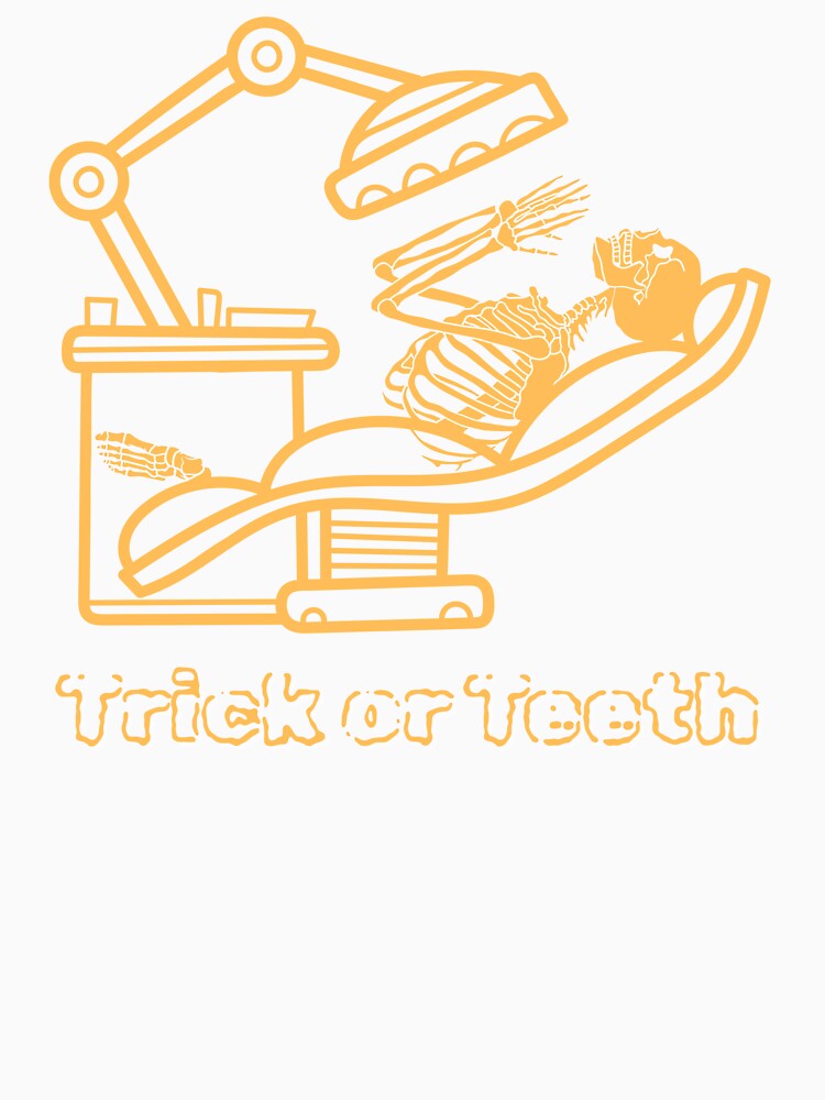 Trick or Teeth Happy Skeleton at the dentist Helloween by PatiCreate