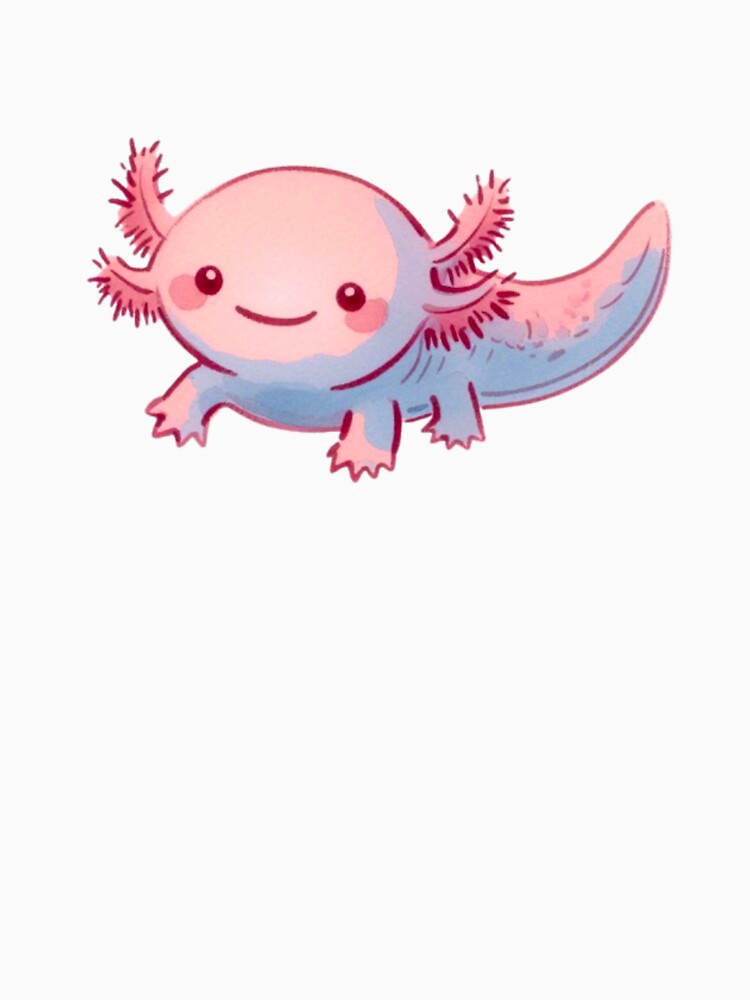 Floating pink axolotl by DaintyDooodles