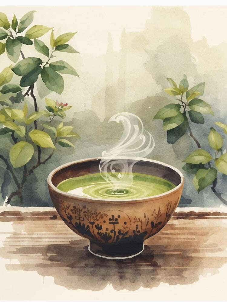Zen Matcha Ritual – Watercolor Green Tea Shirt by Kasad