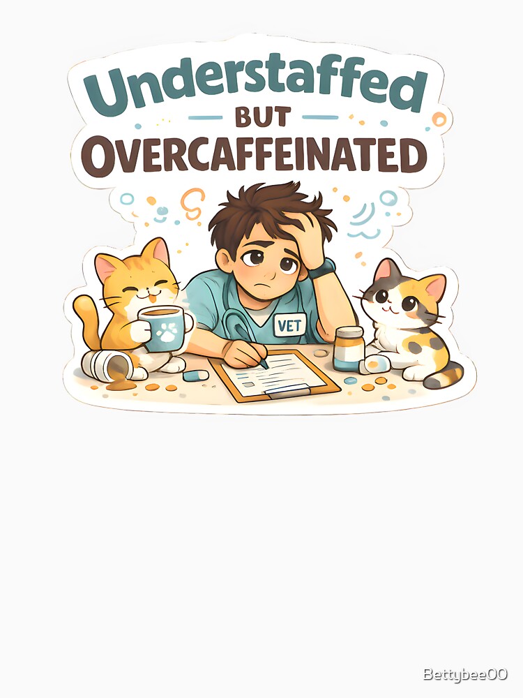 Understaffed But Overcaffeinated Vet Student | Funny Veterinary Clinic Humor by Bettybee00