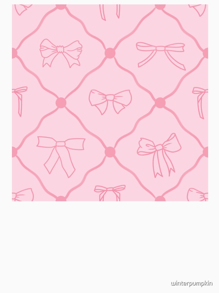 Cute pink bows and ribbons lattice pattern by winterpumpkin