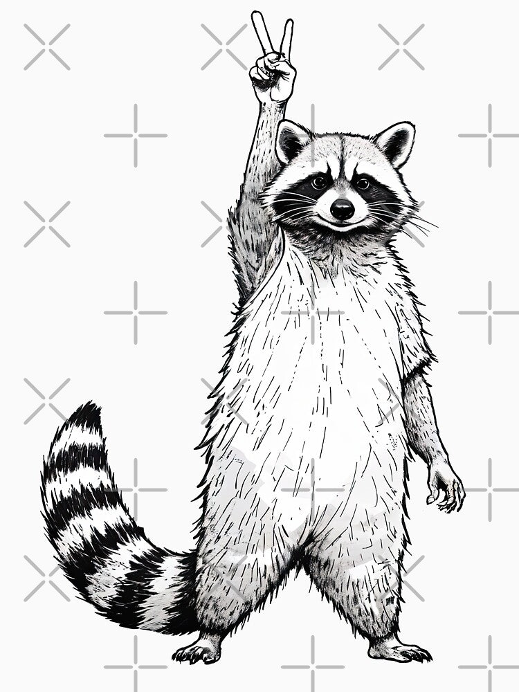 Peace raccoon by TeeARTHY