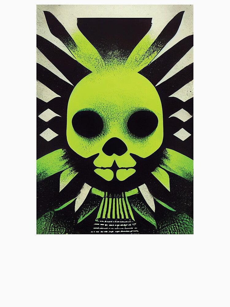 Acid Death. Neon Colors Spooky Skull Design by Wavesbender