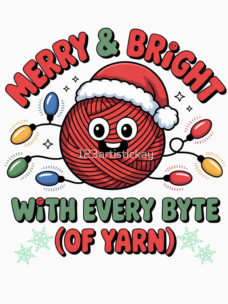 Merry & Bright with Every Byte of Yarn – Techie Knitter Holiday Shirt by 123artistickay
