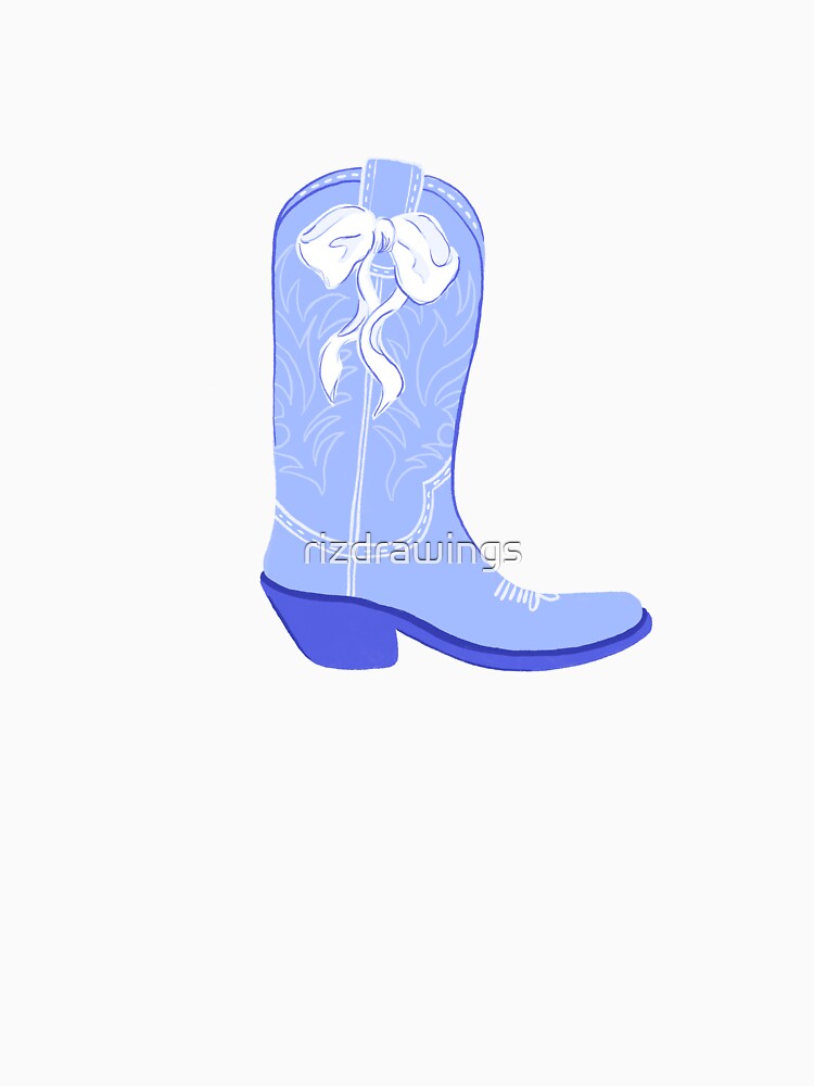 Blue coquette cowgirl bots with bow by rizdrawings