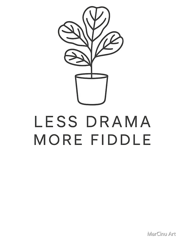 Less Drama More Fiddle – Minimal Line Art by MarCinu Art
