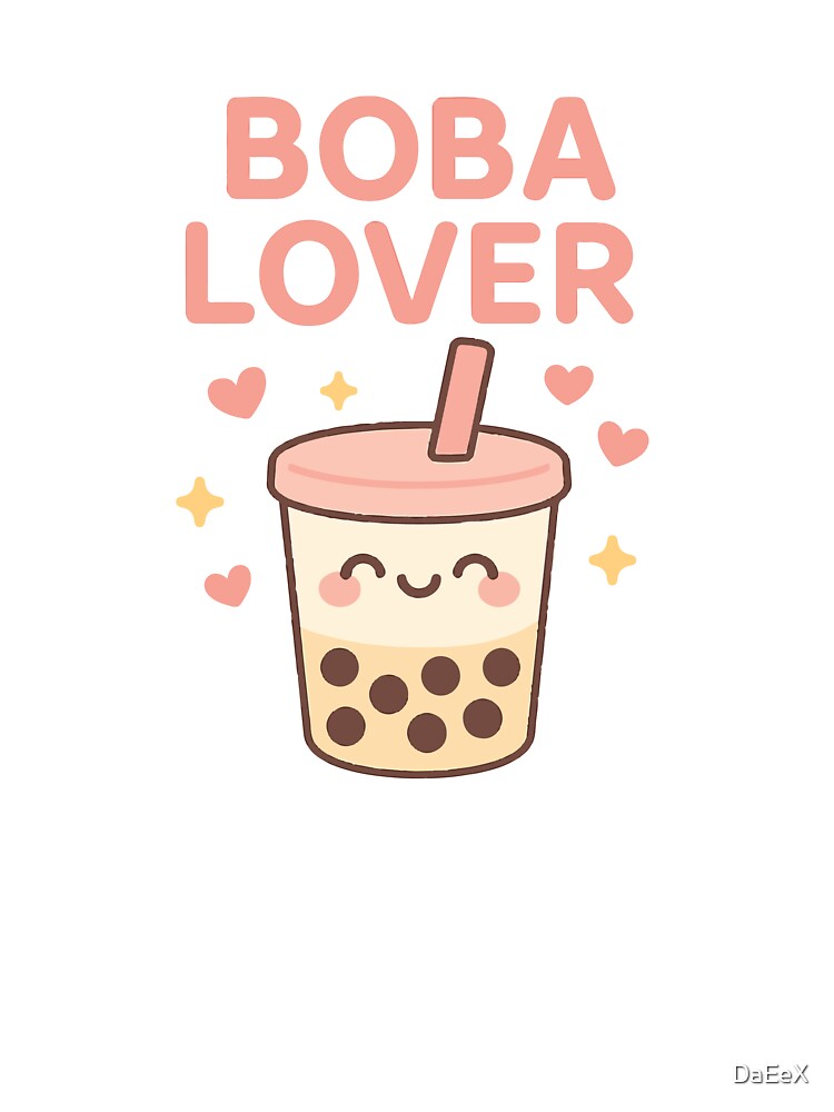 Boba Lover Kawaii Bubble Tea Art by DaEeX