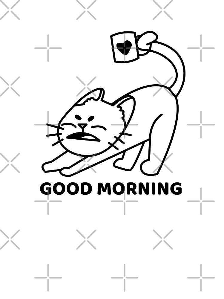 Good Morning Cat | Funny Coffee Lover Design by Creatory.studio