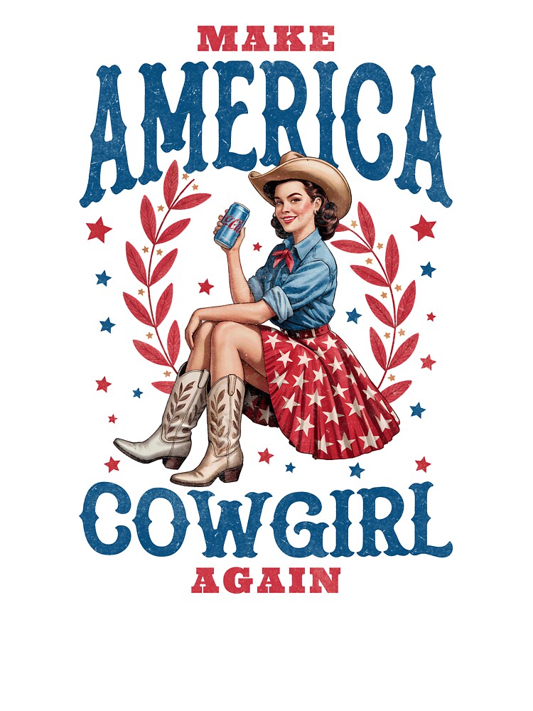 Make America Cowgirl Again Retro Western USA Design by CleanDecor