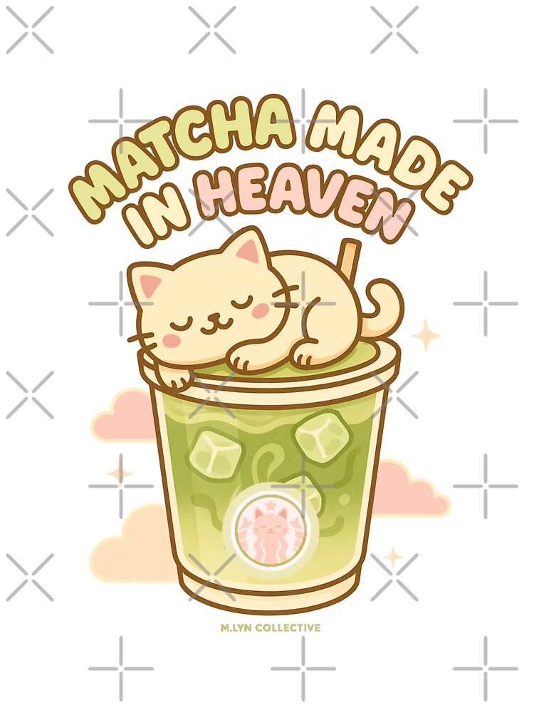 Matcha Made in Heaven – Sleeping Cat on Iced Matcha Cup by MLynCollective