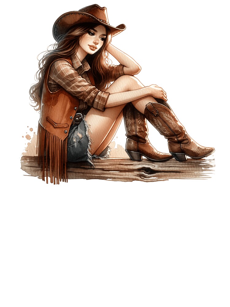 Rustic Cowgirl Watercolor by WesternBeauties