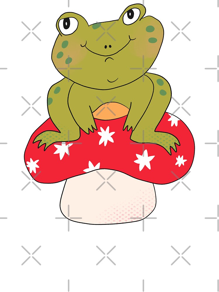 Hoppy the Frog on Toadstool (Red) by yellowflowerhut