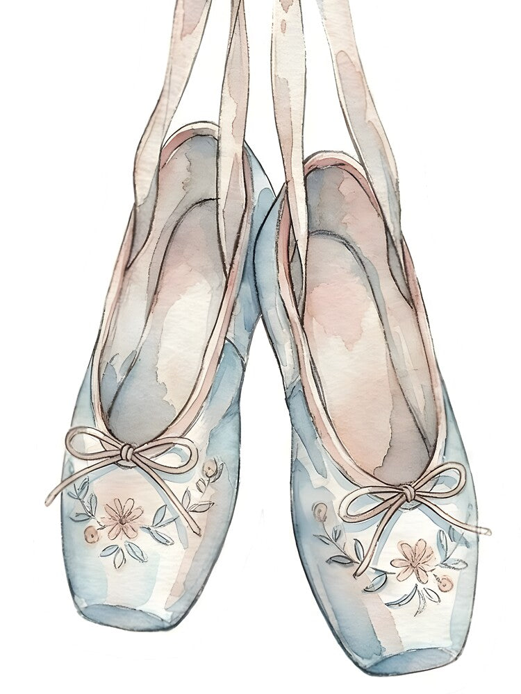 Hanging Ballet Slippers Watercolor Coquette by Strip to Stick