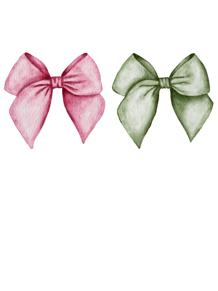 Blush and Evergreen Watercolor Bows by accountingann