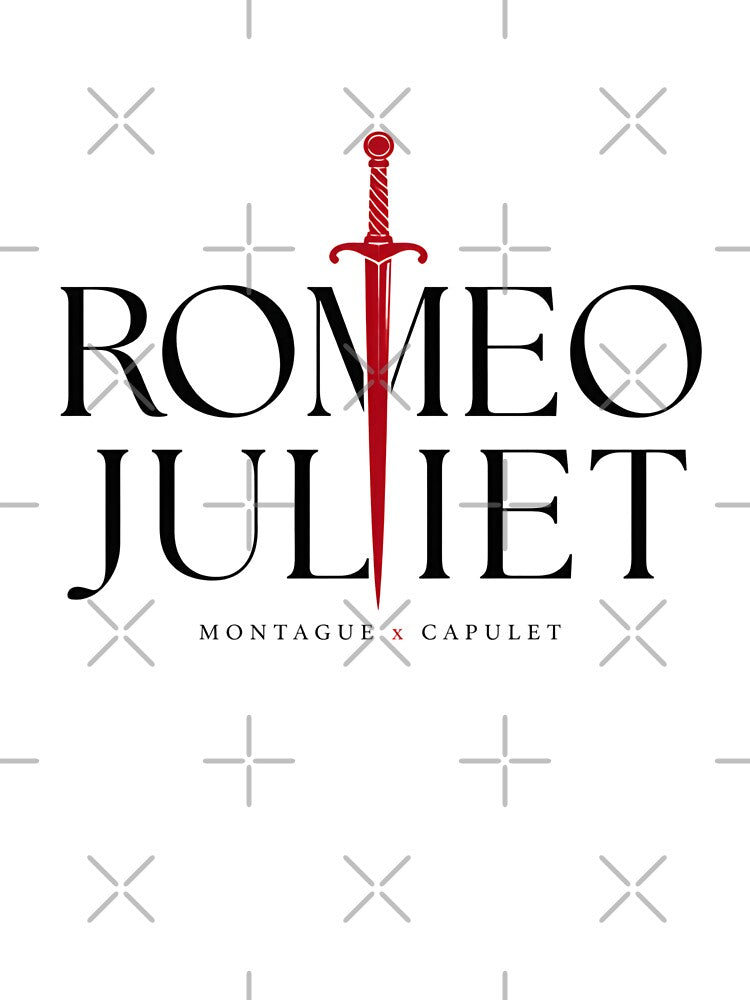 Romeo and Juliet Montague Capulet Red Dagger Minimalist Art by Fenay Designs