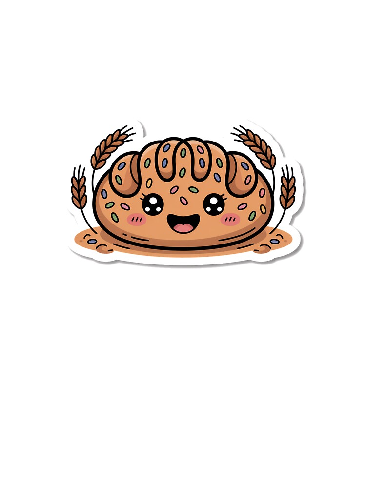 Sourdough Bread Smile Sticker - Cute Loaf Face Funny Baker Kawaii Art by AVACL0
