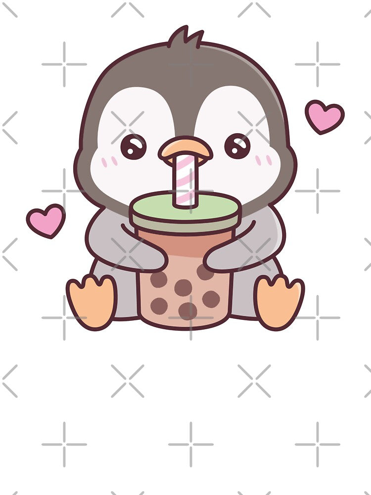 Cute Penguin Loves Bubble Tea by rustydoodle